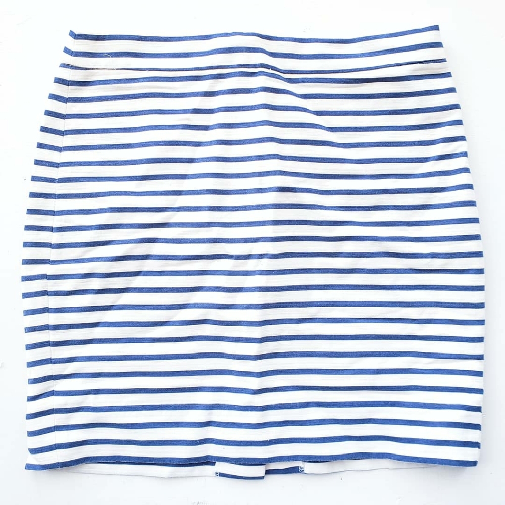 J.Crew | Striped Linen Blend Pencil Skirt (Size 8)